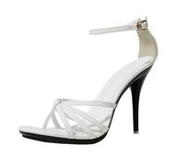 GYTTDERFL Zapatos Tacon Mujer Sandalias de verano con punta abierta y tacón alto hasta el tobillo for mujer, tacones finos, tacones de aguja de banda estrecha(Dark Grey,42)