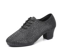 GYUBL Zapatos de Baile de Salón para Mujeres con Cordones - Zapatos de Práctica y Enseñanza de Latín y Salsa,LP112-Negro-5-R,EU42