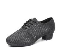 GYUBL Zapatos de Baile de Salón para Mujeres con Cordones - Zapatos de Práctica y Enseñanza de Latín y Salsa,LP112-Negro-3-R,EU40