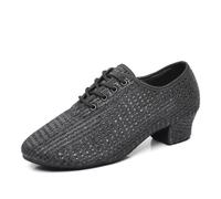 GYUBL Zapatos de Baile de Salón para Mujeres con Cordones - Zapatos de Práctica y Enseñanza de Latín y Salsa,LP112-Negro-3-MD,EU34