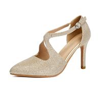 GYUBL Zapatos de Baile Latino para Mujer Correa Ajustable Cómodos para Salsa y Bachata,Modèle DS-876,Oro,EU38