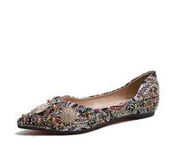 GYUBL Zapatos Planos Mujer Punta Cerrada y Suela de Goma Antideslizante para Uso Diario,Modèle SXY-658-112,Negro,EU37