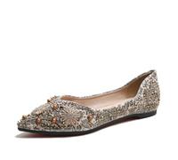 GYUBL Zapatos Planos Mujer Punta Cerrada y Suela de Goma Antideslizante para Uso Diario,Modèle SXY-658-112,Beige,EU39