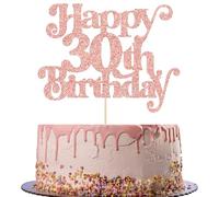 Gyufise 1 decoración para tarta de 30 cumpleaños con purpurina para tarta de feliz cumpleaños, saludos a 30 años para 30 años, boda, fiesta, decoración de cupcakes, suministros de decoración de