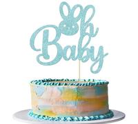 Gyufise 1 paquete de decoración de pastel de Pascua con purpurina azul para decoración de pastel de Pascua feliz para fiesta de baby shower