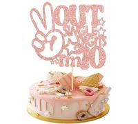 Gyufise 1 pieza Out Single Digits I'm 10 Cake Topper Glitter Double Digits 10 Cupcake Pick Cheers to 10 Years Old Ten Fabulous Cake Decor for 10th Birthday Theme Party Supplies Rose Gold