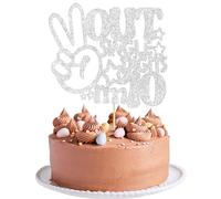Gyufise 1 pieza Out Single Digits I'm 10 Cake Topper Glitter Double Digits 10 Cupcake Pick Cheers to 10 Years Old Ten Fabulous Cake Decor for 10th Birthday Theme Party Supplies Silver