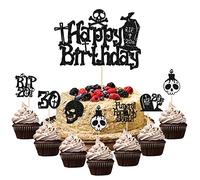 Gyufise 25 adornos para cupcakes de los años 20, diseño de la muerte a mis años 20, decoraciones de cumpleaños para hombres y mujeres, decoraciones de fiesta de cumpleaños de 30 años