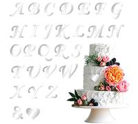 Gyufise 28 adornos acrílicos para tartas con letras de la A a la Z para decoración de tartas con nombre personalizado para decoración de tartas de boda, aniversario, baby shower, feliz cumpleaños