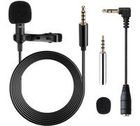 Gyvazla Micrófono de Solapa, Omnidireccional lavalier Micrófono de Condensador de 6.5pies Audio Cables para Grabación Entrevista/Videoconferencia/Podcast/Dicción de Voz/Phone