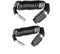 GYWHOOFT 2 cerraduras para casco de moto, casco de moto, casco de bicicleta, casco de moto antirrobo portátil de 4 dígitos, para bicicleta MTB patinete eléctrico 100 cm, negro