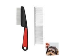 GYWHOOFT 2 peines para animales domésticos de acero inoxidable, peine para pulgas, peine para pulgas de gato con dientes finos, peine para perros y gatos para eficaz contra pulgas y piojos