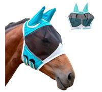 GYWHOOFT Azul Talla L Máscara para moscas a caballo Protección UV Super Comfort Stretchy, máscara de mosca con protección para los oídos, campana para caballos, máscara de mosca Horse Fly Mask