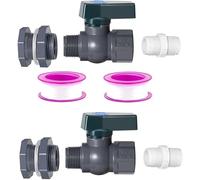 GYWHOOFT Kit de grifo de cubo de lluvia de PVC 3/4 pulgadas, con válvula y adaptador impermeable