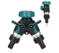 Gyxova 2 Distribuidor 2 Vías Jardin Desviador Grifo 3/4" Grifo Doble Jardin | Adaptador de Divisor de Grifo 3/4" en Y con Adaptador para Ajuste de Caudal para Coci