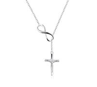 GYXYZB Collar De Amor De Plata Esterlina Infinito 925 con Collares De Cadena De Moda Cruzada para Mujeres Joyería De Boda