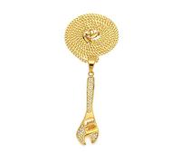 GYXYZB Herramienta de Llave Inglesa de reparación de Llave Inglesa de Acero Inoxidable para Hombres, Collar Colgante Punk, Color Dorado, Diamantes de imitación, joyería Encantadora