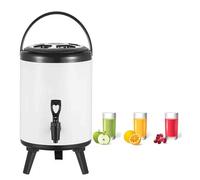 GYYFQH Dispensador de Bebidas aisladas urna de Agua Caliente para Catering dispensador de Bebidas Calientes de té de Acero Inoxidable con Grifo para café té Caliente(Pearl White,6L)
