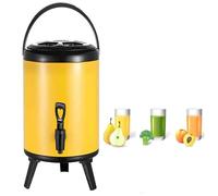 GYYFQH Dispensador de Bebidas aisladas, urna de Agua Caliente para Catering, dispensador de Bebidas Calientes de té de Acero Inoxidable con Grifo para café té Caliente(Lemon Yellow, 8L)
