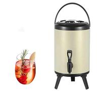 GYYFQH Dispensador de Bebidas aisladas, urna de Agua Caliente para Catering, dispensador de Bebidas Calientes de té de Acero Inoxidable con Grifo para café té Caliente(Ivory White, 8L)