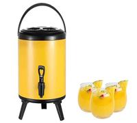 GYYFQH Dispensador de Bebidas aisladas, urna de Agua Caliente para Catering, dispensador de Bebidas Calientes de té de Acero Inoxidable con Grifo para café té Caliente(Lemon Yellow, 10L)