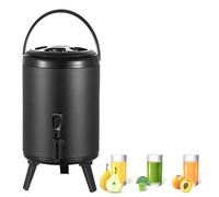GYYFQH Dispensador de Bebidas aisladas, urna de Agua Caliente para Catering, dispensador de Bebidas Calientes de té de Acero Inoxidable con Grifo para café té Caliente(Matte Black,6L)