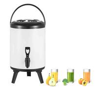 GYYFQH Dispensador de Bebidas aisladas, urna de Agua Caliente para Catering, dispensador de Bebidas Calientes de té de Acero Inoxidable con Grifo para café té Caliente(Pearl White, 8L)