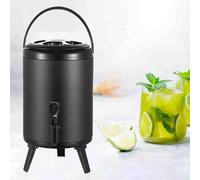 GYYFQH Dispensador de Bebidas aisladas, urna de Agua Caliente para Catering, dispensador de Bebidas Calientes de té de Acero Inoxidable con Grifo para café té Caliente(Matte Black,6L)