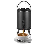 GYYFQH Dispensador de Bebidas aisladas urna de Agua Caliente para Catering dispensador de Bebidas Calientes de té de Acero Inoxidable con Grifo para café té Caliente(Matte Black, 10L)