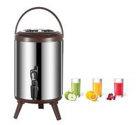 GYYFQH Dispensador de Bebidas aisladas urna de Agua Caliente para Catering dispensador de Bebidas Calientes de té de Acero Inoxidable con Grifo para café té Caliente(Brown, 10L)