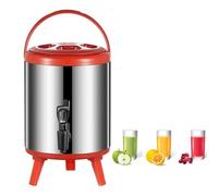 GYYFQH Dispensador de Bebidas aisladas urna de Agua Caliente para Catering dispensador de Bebidas Calientes de té de Acero Inoxidable con Grifo para café té Caliente(Red, 12L)