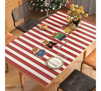 GYYFQH Mantel navideño Rectangular de Cuero PU Artificial Manteles Navideños Antideslizante Escritorio para Cocina, Comedor, Mantel, decoración navideña(C,70×70cm)