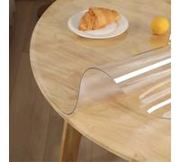 GYYFQH Pellicola Da Tavolo Trasparente Rotonda, Tovaglia Rotonda Opaca, Tavolo Rotondo Sala Da Pranzo, Tappetino Da Tavolo Antiacqua, Antiolio E Antiscottatura, Spessore 2 Mm(A,95cm)