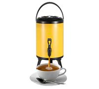 GYYFQH Urna de Catering 6L/8L/10L/12L/ dispensador de Agua Caliente con Grifo Cubo Aislado de Acero Inoxidable, Barril de té con Leche para6L(Lemon Yellow,6L)