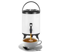 GYYFQH Urna de Catering 6L/8L/10L/12L/ dispensador de Agua Caliente con Grifo Cubo Aislado de Acero Inoxidable, Barril de té con Leche para6L(Pearl White, 8L)