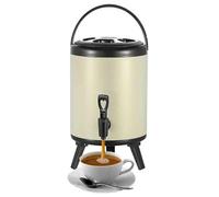 GYYFQH Urna de Catering 6L/8L/10L/12L/ dispensador de Agua Caliente con Grifo Cubo Aislado de Acero Inoxidable, Barril de té con Leche para6L(Ivory White,6L)