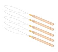 GYZOUKA 5 Piezas de Extensión de Cabello de Aguja de Bucle Kit de Extensión de Cabello Herramienta de Bucle con de Madera de Haya para Tufting Extensiones de Cabello