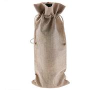 GYZOUKA Bolsa de Vino de Tela de Lino Simple con Cordón, Bolsa de para Botella de Vino de un Bolsillo para Celebración, Cubierta Decorativa de Champán, 12 Uds. (Beige #08)