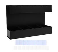 GYZOUKA Dispensador Organizador con Soporte para Pajita, 4 Compartimentos, Ahorro de Espacio para Encimera de Cocina, con Cinta Adhesiva de Doble Cara, Etiquetas Adhesivas