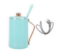 GYZOUKA Hervidor Eléctrico para Estofado, Taza Saludable Portátil con Temporizador y Control de Temperatura, Acero Inoxidable de 450ml para Sopa de té y café, (Enchufe Europeo 220V)