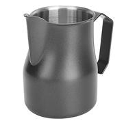 GYZOUKA Jarra para Espumar Leche, Acero Inoxidable 304, para café, Leche, Vaporizador, Taza con Salida Tipo Olécranon (Negro 350ml)