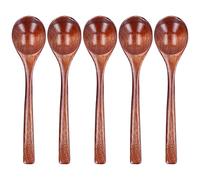 GYZOUKA Juego de Cucharas de Madera de 5 Uds, Cuchara de Madera para Miel para té, Miel, Azúcar, Arroz, Mezclar, Comer para el Hogar, Restaurante, Comidas Japonesas Coreanas
