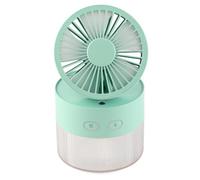 GYZOUKA Mini Ventilador Refrigerado por Agua, Ventilador Eléctrico de Niebla Pulverizada USB con Luz Nocturna Cálida, Refrigerador de Escritorio Pequeño Plegable para Biblioteca de (Verde)