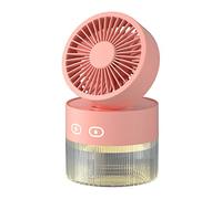GYZOUKA Mini Ventilador Refrigerado por Agua, Ventilador Eléctrico de Niebla Pulverizada USB con Luz Nocturna Cálida, Refrigerador de Escritorio Pequeño Plegable para Biblioteca de (5)