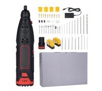 GYZOUKA Molinillo Eléctrico, Herramienta Rotativa Inalámbrica con 1-6 Engranajes y Ajuste MÁXIMO, para Perforación de Perlas, Tallado de Jade, Elaboración de Madera (Enchufe europeo 2 baterías)