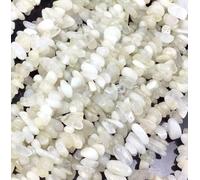 GZ1-37 Adabele - Piedra lunar blanca natural con piedras preciosas de piedras preciosas con agujero perforado, forma libre, 5 mm - 8 mm, espaciador de piedras preciosas de 81,28 cm, para manualidades