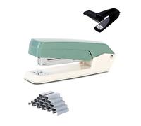 GZBABY Grapadora de brazo oscilante con 1000 grapas, grapadora giratoria para oficina, escuela, hogar, 2 modos de grapado, capacidad de 20 hojas (verde)