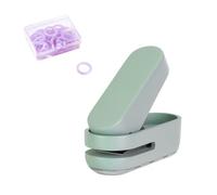 GZBABY - Perforadora de un solo agujero con 20 anillas de encuadernación, mini perforadora para tarjetas de recortes, capacidad de 10 hojas, 6 mm de diámetro, color verde