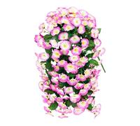 GZBMEZS Plantas artificiales colgantes de flores artificiales, glorias matutinas artificiales, plantas realistas, vides artificiales para exteriores, para patio, puerta, pared delantera, cenador