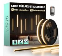 GZBtech Paneles acústicos LED con mando a distancia, 3 x 2 P, flexible, se puede cortar 3000 K, blanco cálido, regulable, IP67, resistente al agua, color negro, luz autoadhesiva para panel acústico